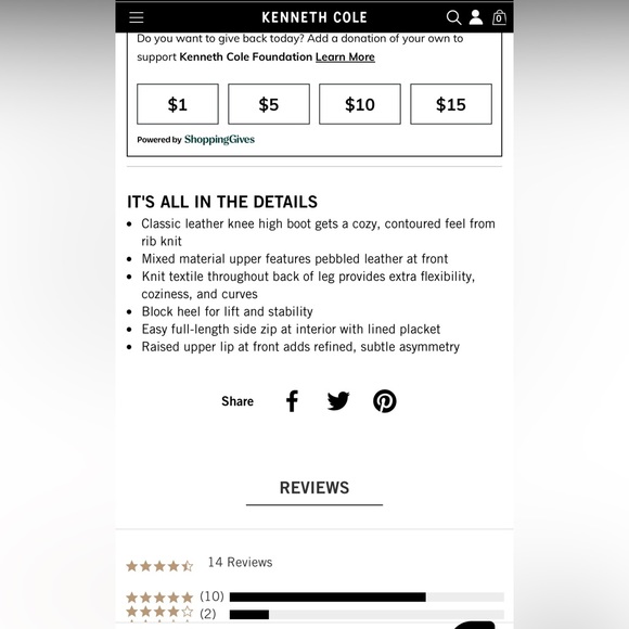 Kenneth Cole Levon Leather & Rib Knit Knee Boots - Picture 6 of 8